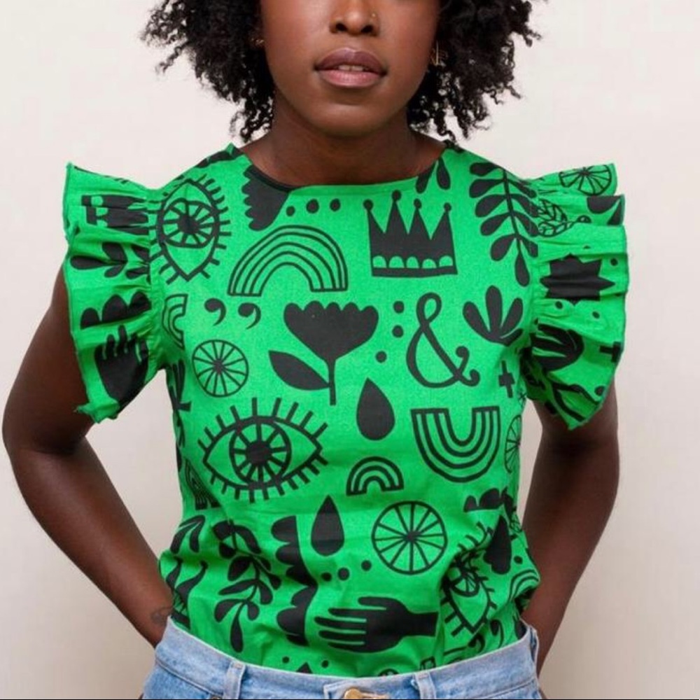 Nooworks Ruffle Top Green Flash